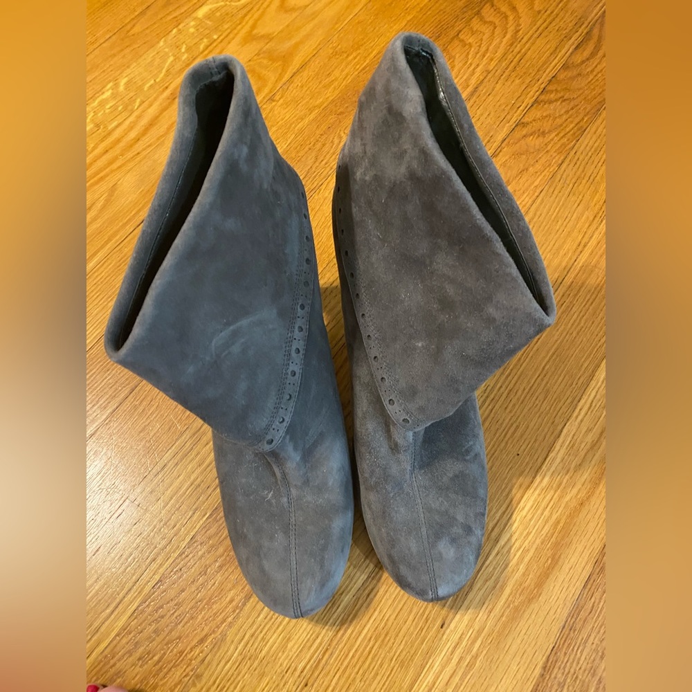 Grey Franco Sarto Suede heel booties. Size 11. Only worn a couple times. Size 11